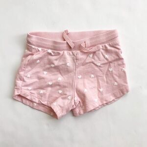 H&M pink heart  print shorts EUC 9-12 months